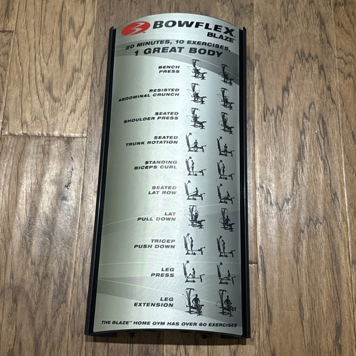 Bowflex blaze exercise placard - bowflex,